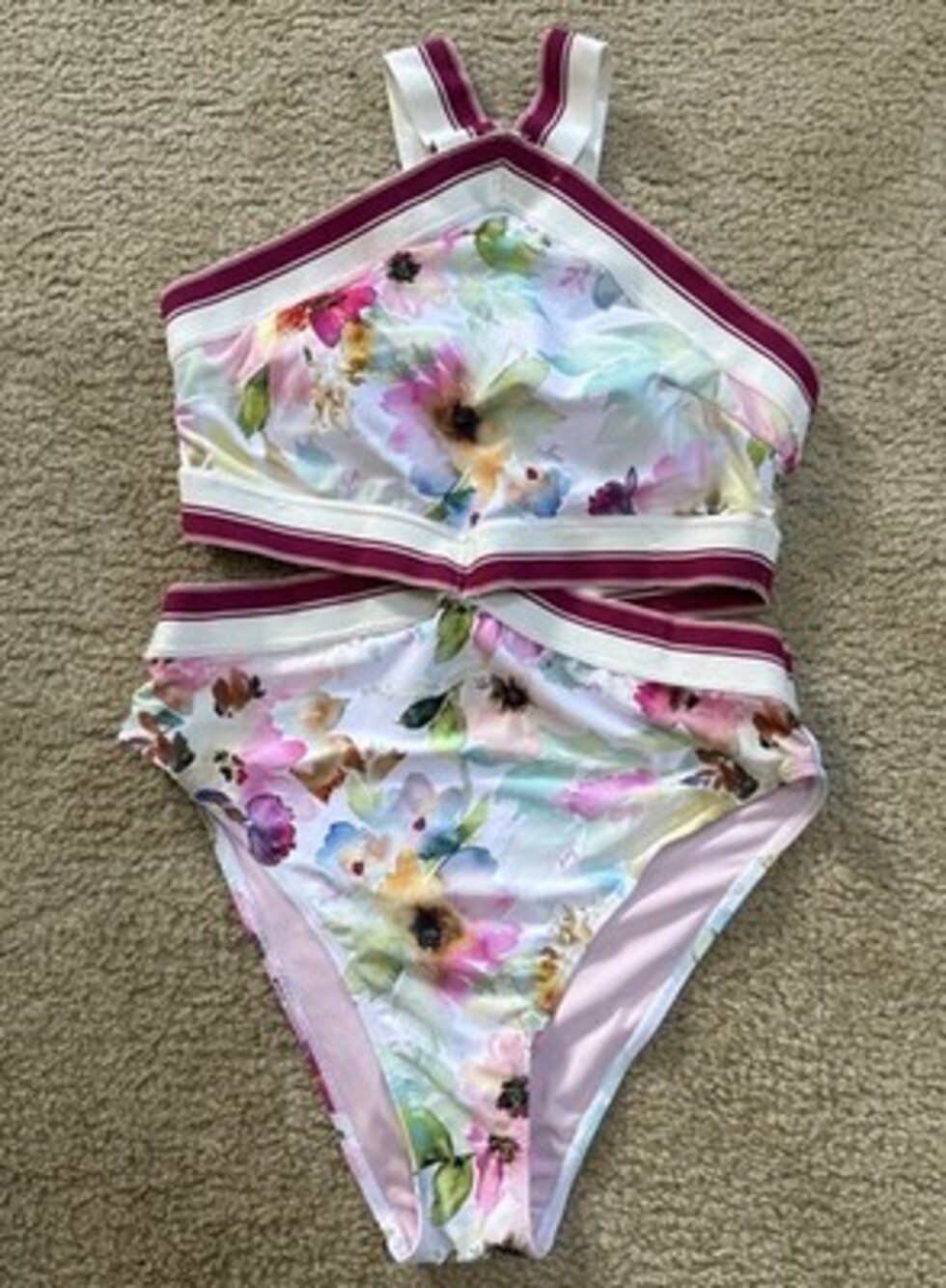 Juicy Couture Keyhole Swimsuit Floral Multicolor Medium Beach Cruise Vacation